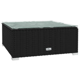 10 Piece Patio Lounge Set with Cushions Poly Rattan Black