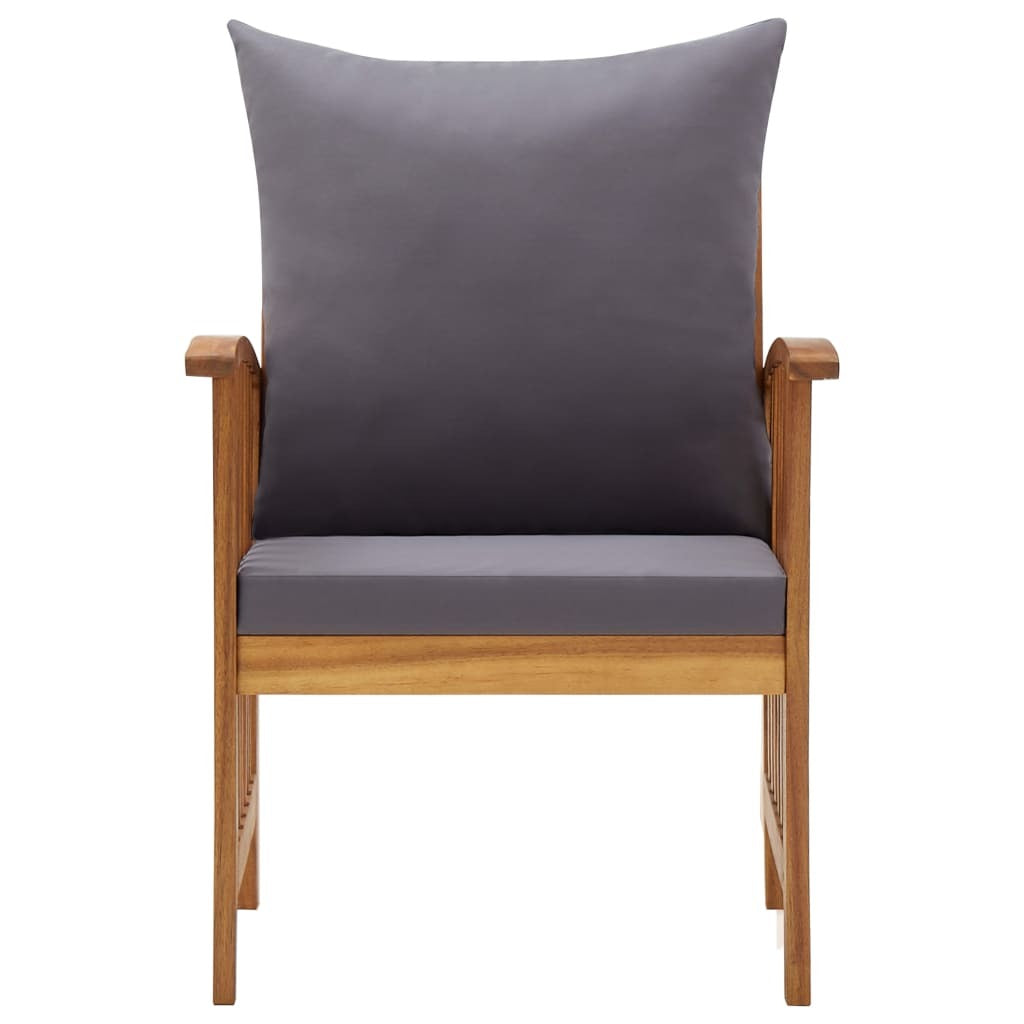 Patio Chairs with Cushions 2 pcs Solid Acacia Wood