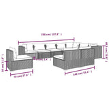 10 Piece Patio Lounge Set with Cushions Poly Rattan Black