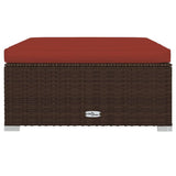 10 Piece Patio Lounge Set with Cushions Poly Rattan Brown