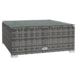 10 Piece Patio Lounge Set with Cushions Poly Rattan Gray