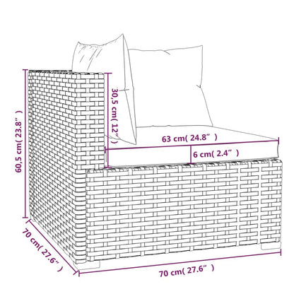10 Piece Patio Lounge Set with Cushions Poly Rattan Gray