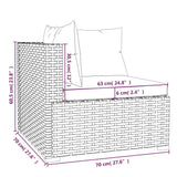 11 Piece Patio Lounge Set with Cushions Black Poly Rattan