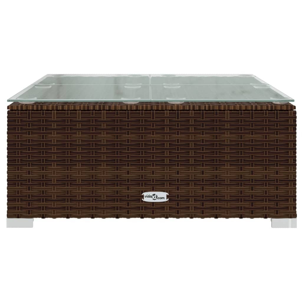 12 Piece Patio Lounge Set with Cushions Brown Poly Rattan