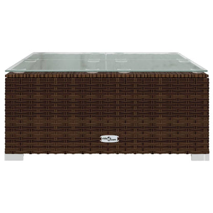 12 Piece Patio Lounge Set with Cushions Brown Poly Rattan
