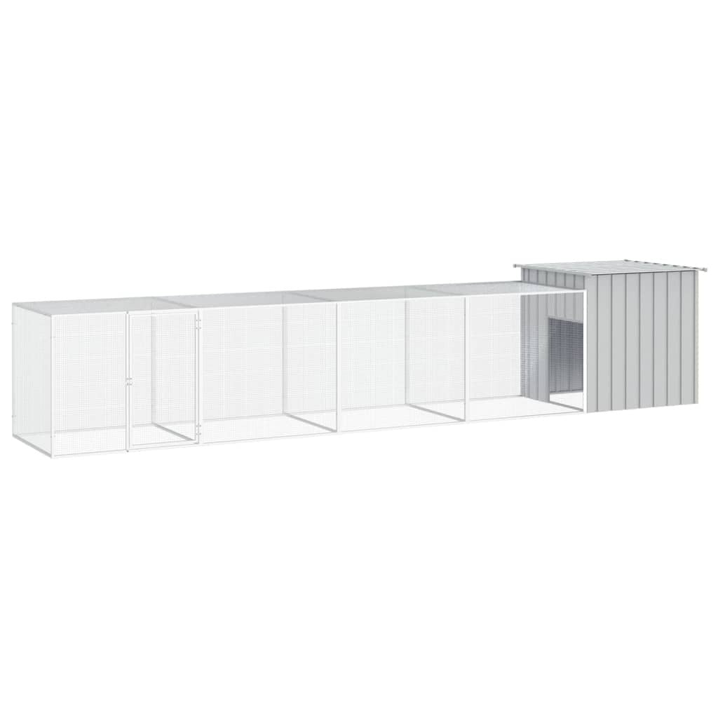 Chicken Cage Gray 196.9"x35.8"x39.4" Galvanized Steel