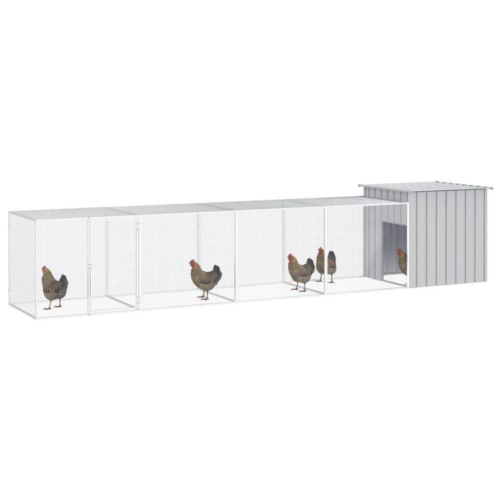 Chicken Cage Gray 196.9"x35.8"x39.4" Galvanized Steel