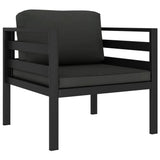 3 Piece Patio Lounge Set with Cushions Aluminum Anthracite