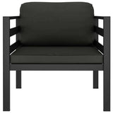 3 Piece Patio Lounge Set with Cushions Aluminum Anthracite