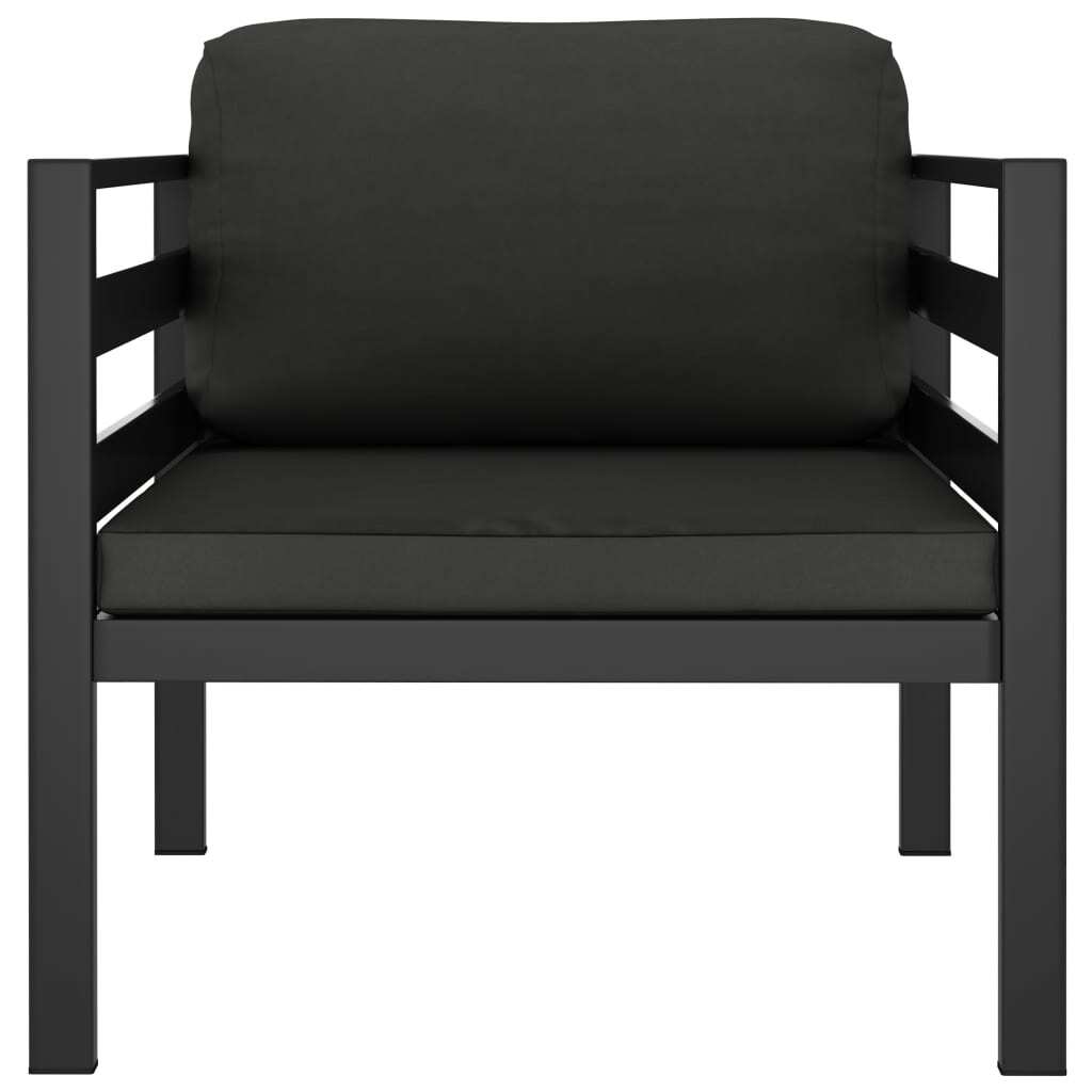 3 Piece Patio Lounge Set with Cushions Aluminum Anthracite