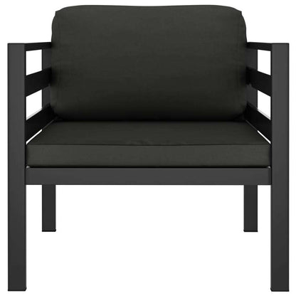 3 Piece Patio Lounge Set with Cushions Aluminum Anthracite