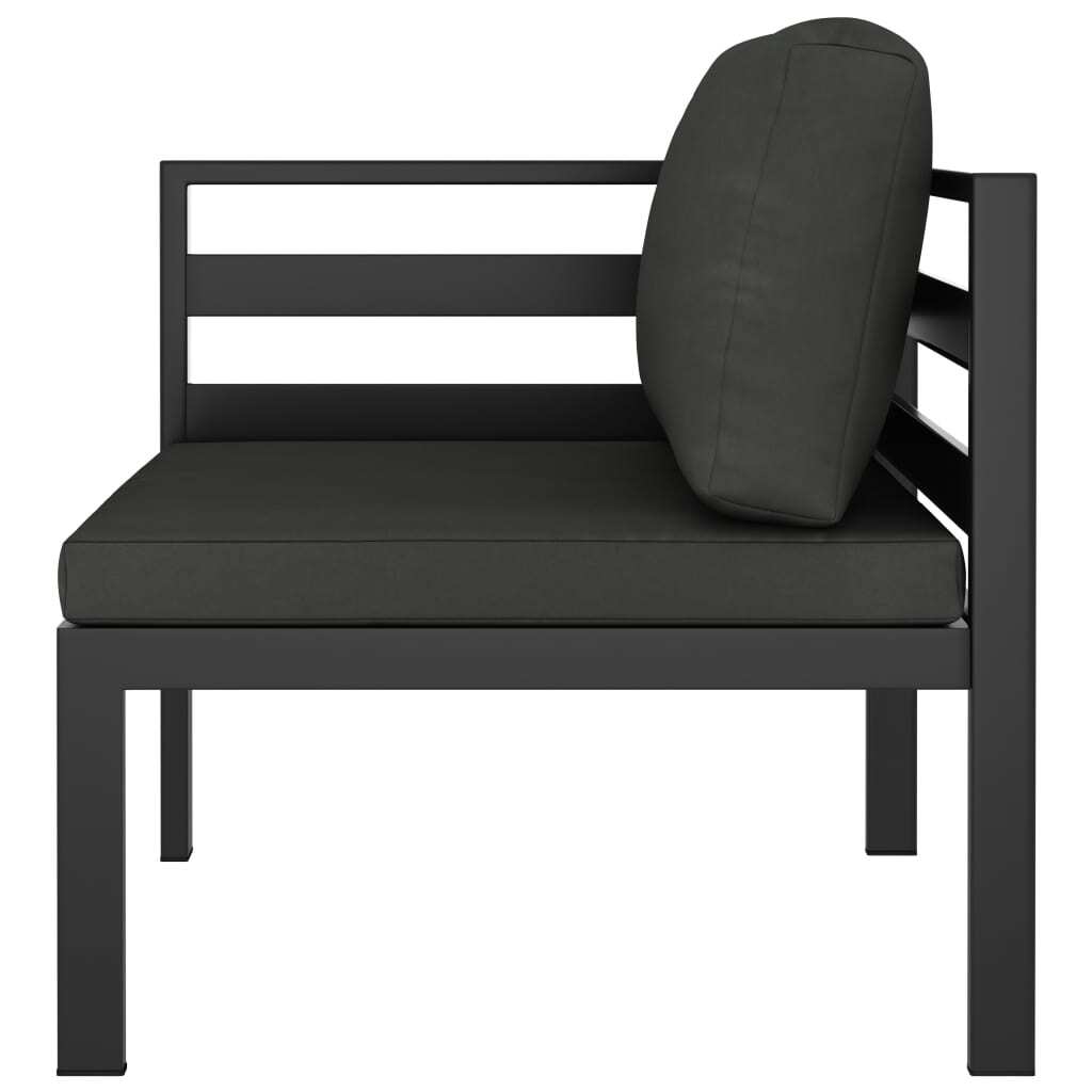 4 Piece Patio Lounge Set with Cushions Aluminum Anthracite