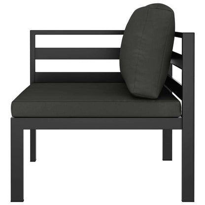 4 Piece Patio Lounge Set with Cushions Aluminum Anthracite