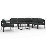 7 Piece Patio Lounge Set with Cushions Aluminum Anthracite