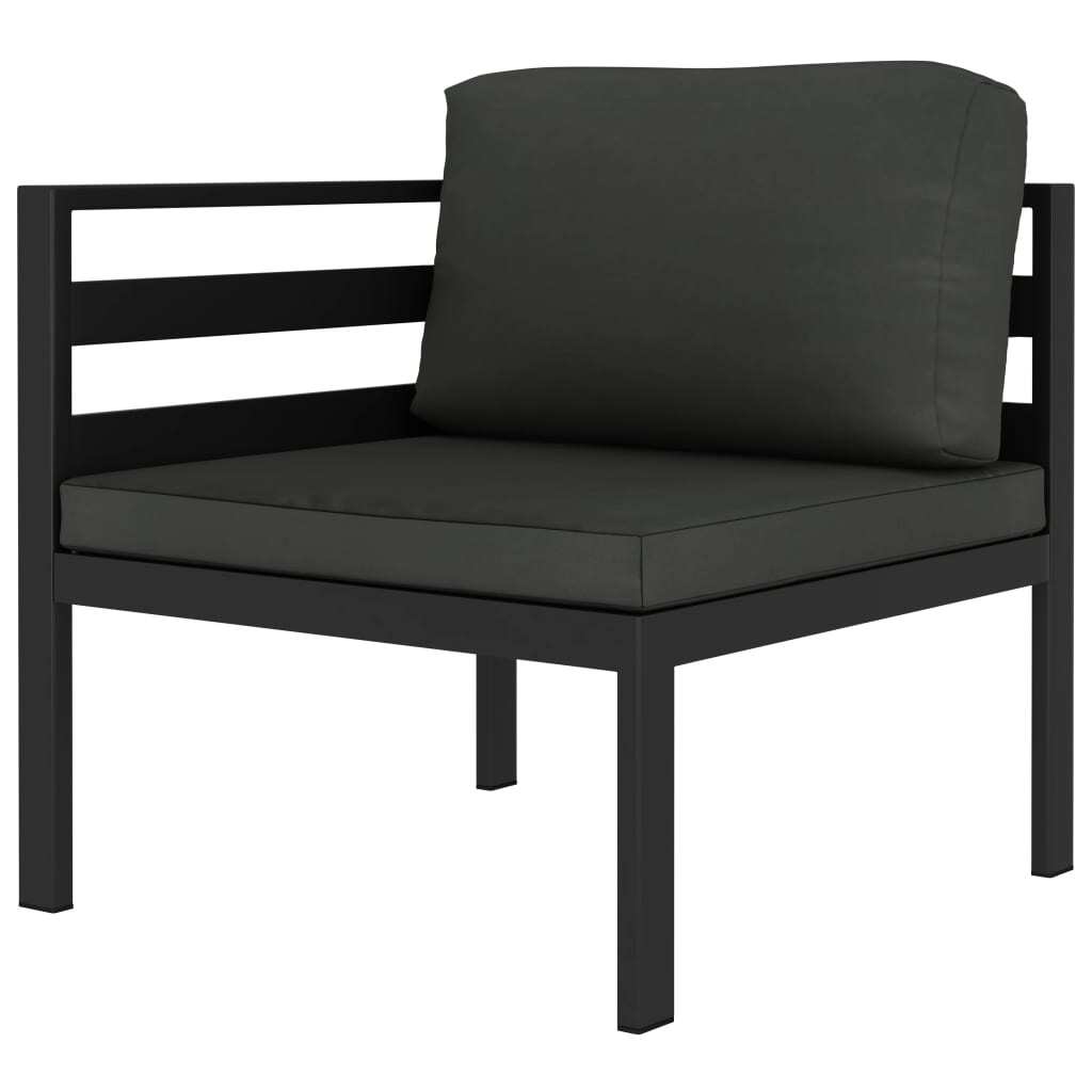 7 Piece Patio Lounge Set with Cushions Aluminum Anthracite