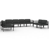 8 Piece Patio Lounge Set with Cushions Aluminum Anthracite