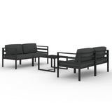 5 Piece Patio Lounge Set with Cushions Aluminum Anthracite