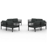 8 Piece Patio Lounge Set with Cushions Aluminum Anthracite
