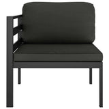 8 Piece Patio Lounge Set with Cushions Aluminum Anthracite