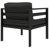 8 Piece Patio Lounge Set with Cushions Aluminum Anthracite