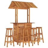 5 Piece Patio Bar Set Solid Wood Acacia