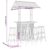 5 Piece Patio Bar Set Solid Wood Acacia