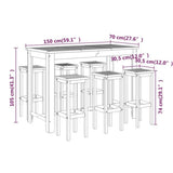 7 Piece Patio Bar Set Solid Wood Acacia