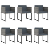 11 Piece Patio Dining Set with Cushions Poly Rattan Gray
