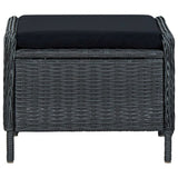 Reclining Patio Chair with Footstool Poly Rattan Dark Gray