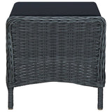 Reclining Patio Chair with Footstool Poly Rattan Dark Gray