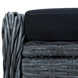Reclining Patio Chair with Footstool Poly Rattan Dark Gray