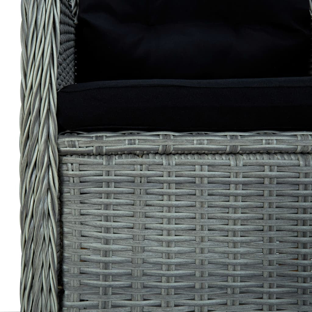 Patio Chairs with Cushions 2 pcs Poly Rattan Light Gray