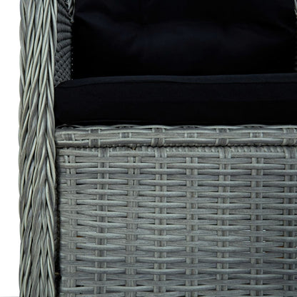 Patio Chairs with Cushions 2 pcs Poly Rattan Light Gray