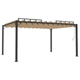 Gazebo with Louvered Roof 9.8'x13.1'Taupe Fabric and Aluminum