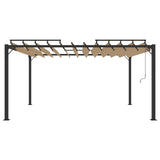 Gazebo with Louvered Roof 9.8'x13.1'Taupe Fabric and Aluminum