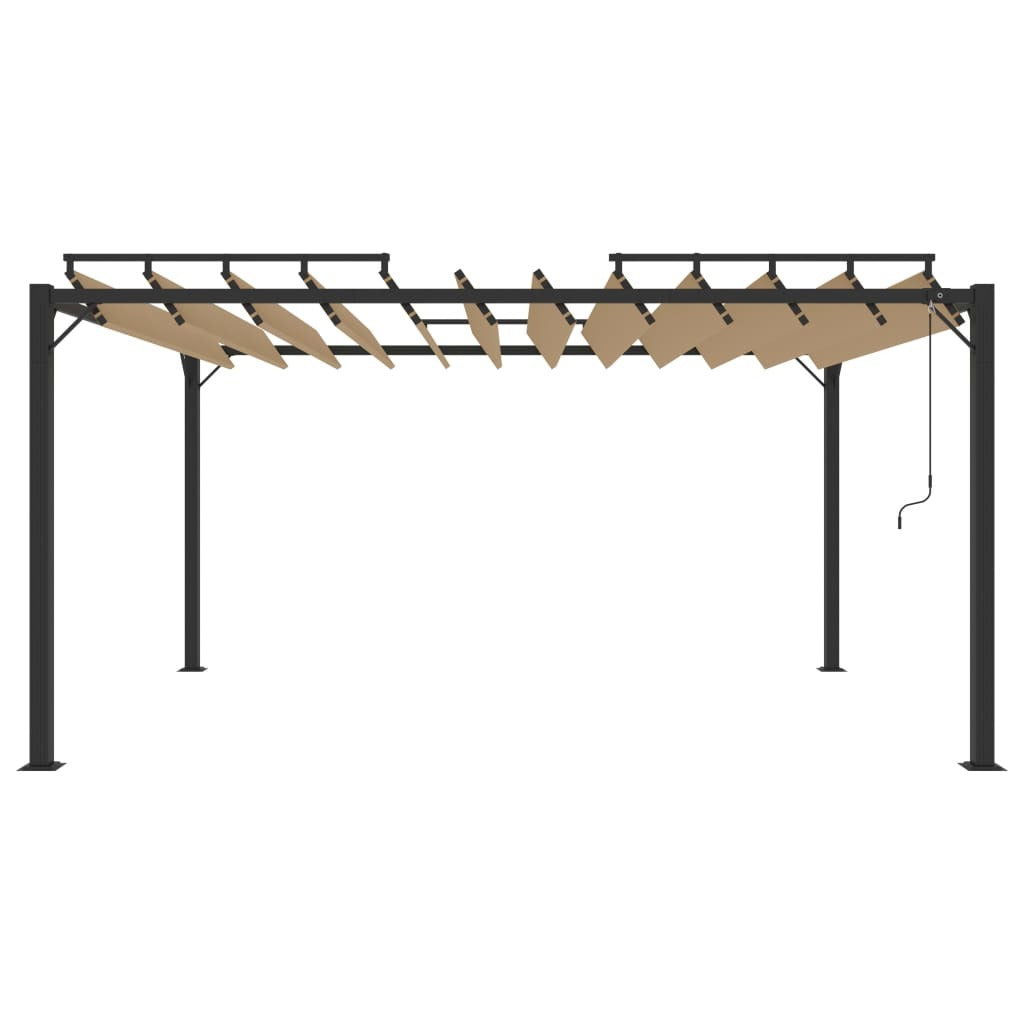 Gazebo with Louvered Roof 9.8'x13.1'Taupe Fabric and Aluminum