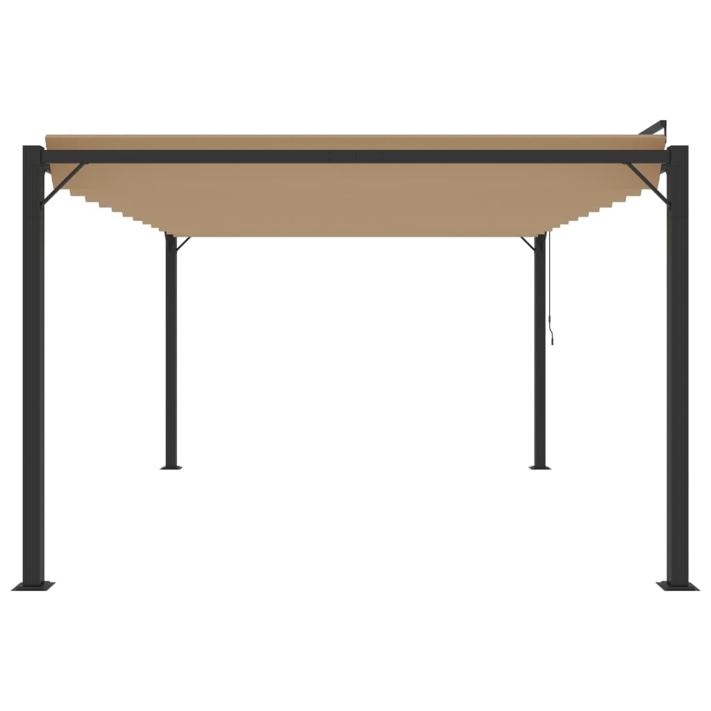 Gazebo with Louvered Roof 9.8'x13.1'Taupe Fabric and Aluminum