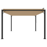 Gazebo with Louvered Roof 9.8'x13.1'Taupe Fabric and Aluminum
