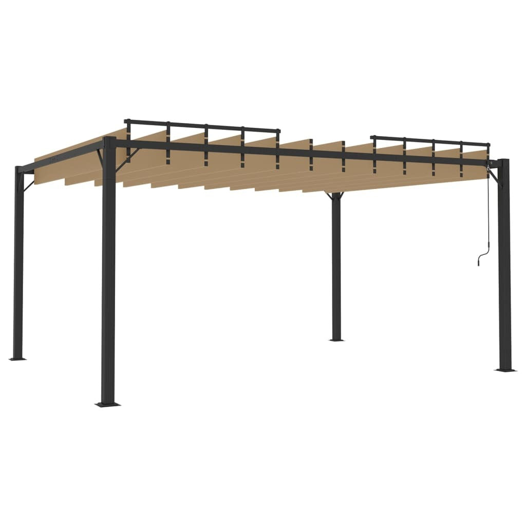 Gazebo with Louvered Roof 9.8'x13.1'Taupe Fabric and Aluminum