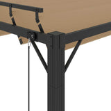 Gazebo with Louvered Roof 9.8'x13.1'Taupe Fabric and Aluminum
