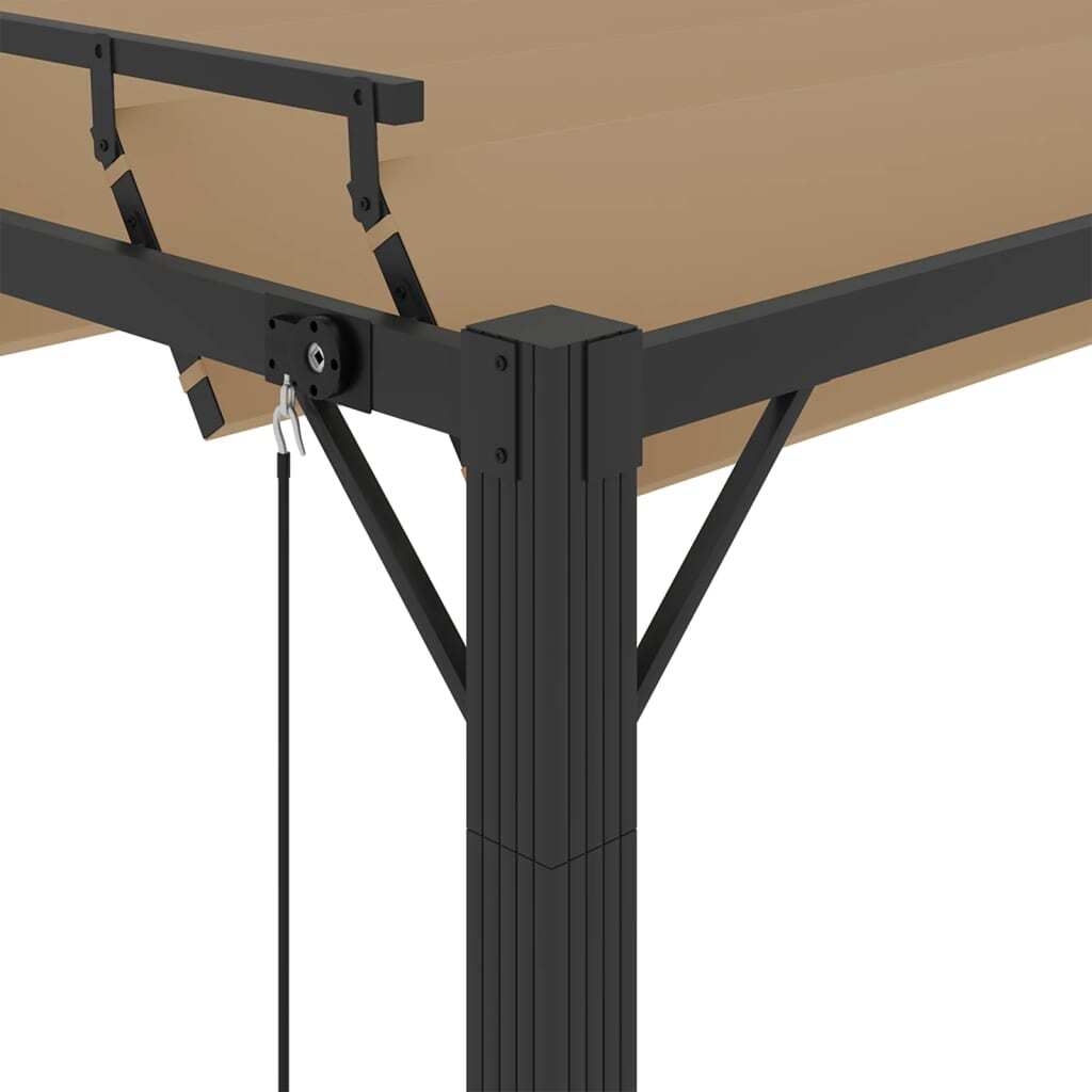 Gazebo with Louvered Roof 9.8'x13.1'Taupe Fabric and Aluminum