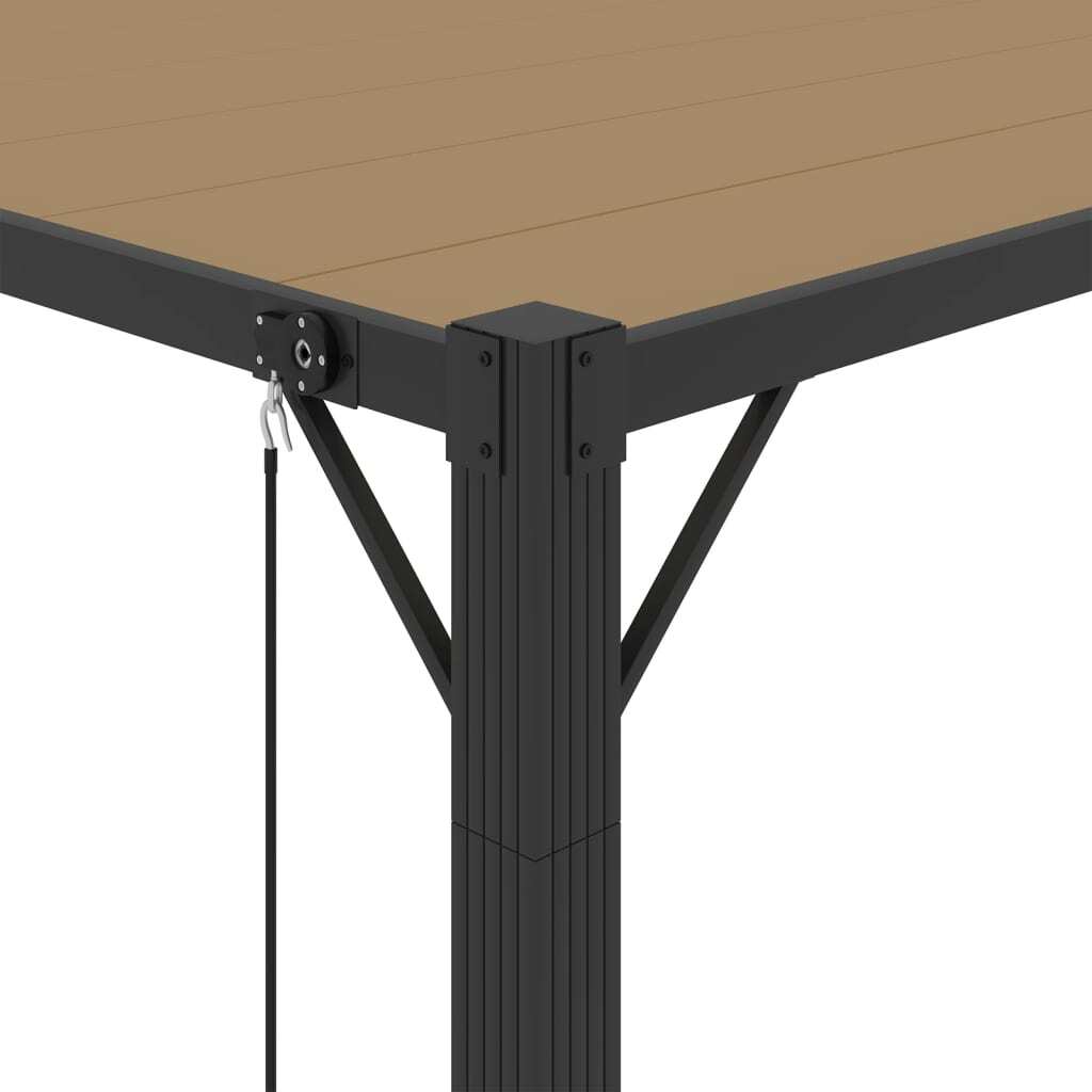 Gazebo with Louvered Roof 9.8'x13.1'Taupe Fabric and Aluminum