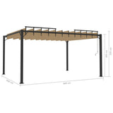 Gazebo with Louvered Roof 9.8'x13.1'Taupe Fabric and Aluminum
