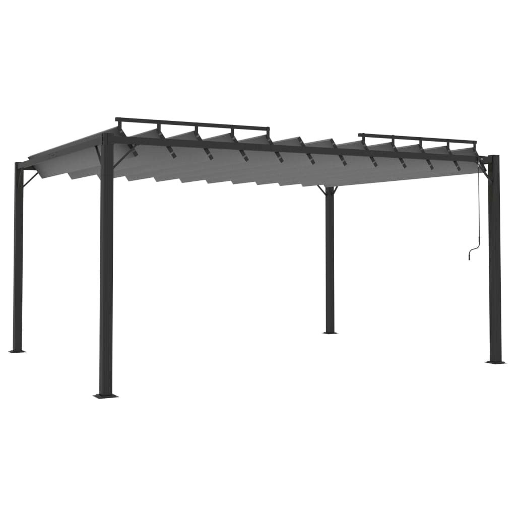 Gazebo with Louvered Roof 9.8'x13.1'Anthracite Fabric and Aluminum