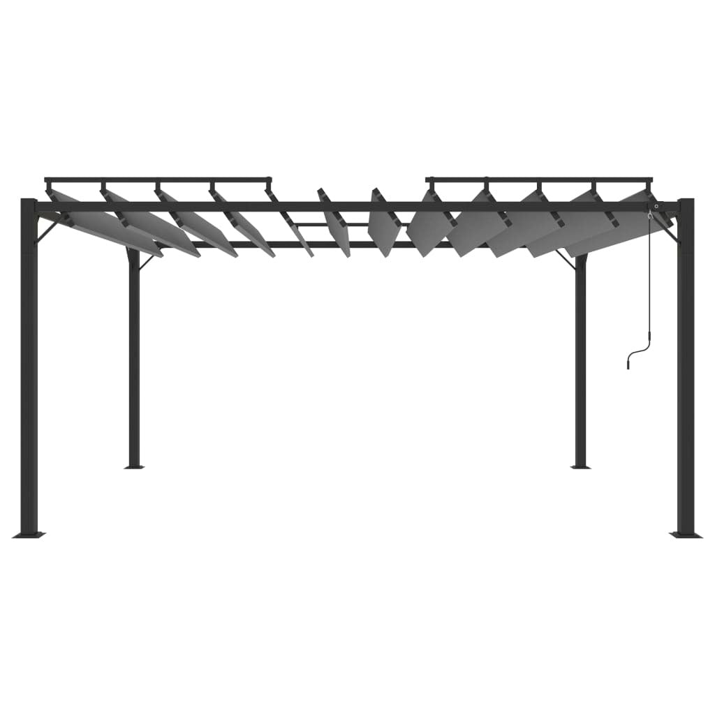 Gazebo with Louvered Roof 9.8'x13.1'Anthracite Fabric and Aluminum