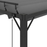 Gazebo with Louvered Roof 9.8'x13.1'Anthracite Fabric and Aluminum