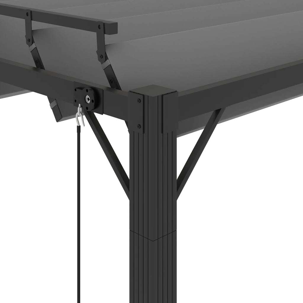 Gazebo with Louvered Roof 9.8'x13.1'Anthracite Fabric and Aluminum
