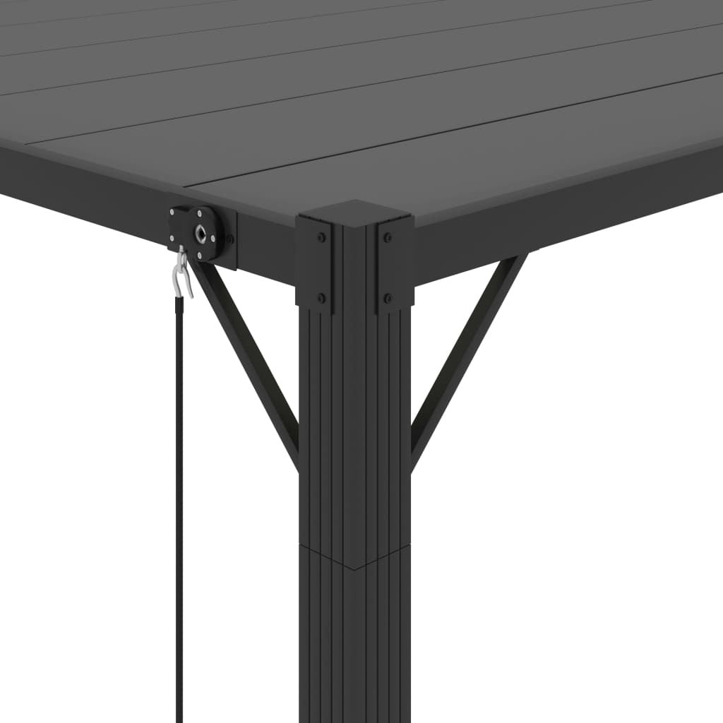 Gazebo with Louvered Roof 9.8'x13.1'Anthracite Fabric and Aluminum