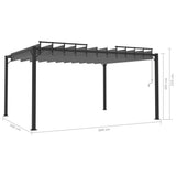 Gazebo with Louvered Roof 9.8'x13.1'Anthracite Fabric and Aluminum