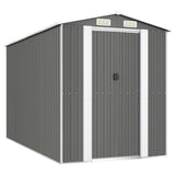 Garden Shed Light Gray 75.6"x140.6"x87.8" Galvanized Steel